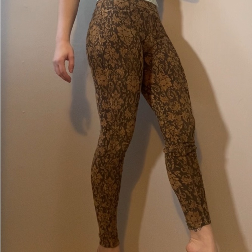Brown Patterned Leggings